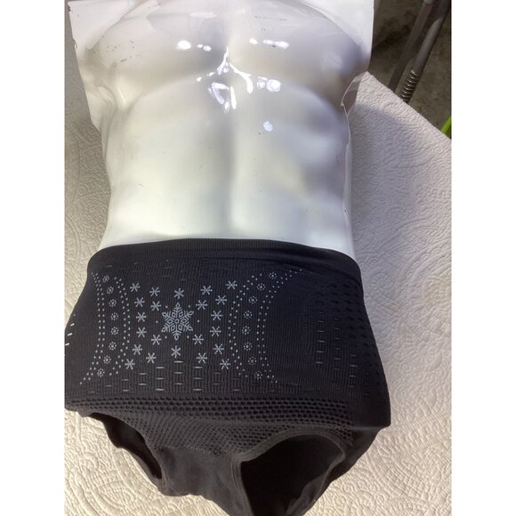 High-Waisted Black Shaping Panties* Snowflake Design Breathable* Tummy Control*M - Picture 2 of 6
